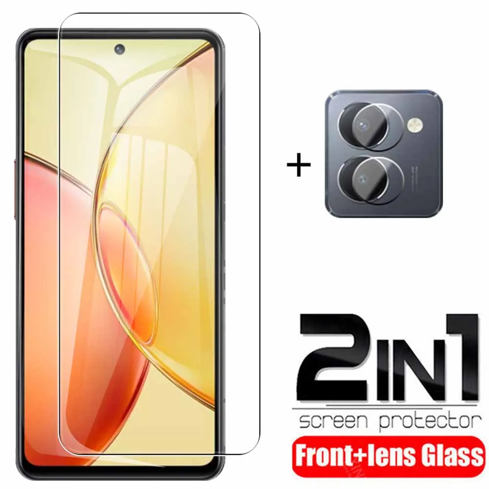 2in1 Tempered Glass Case For Vivo Y36 4G 5G Screen Protector For Vivo y36 Y 36 36Y Vivoy36 6.64inch Camera Lens Protective Films