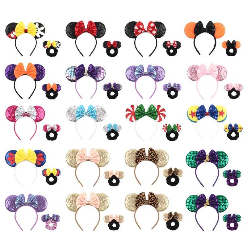 Disney Mickey Mouse Ear Set Hair Hoops Children\'s Cute Hair Hoops Amusement Park Selfie Hair Accessories