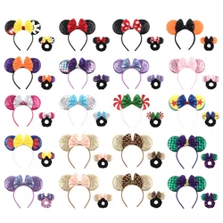 Disney Mickey Mouse Ear Set Hair Hoops Children's Cute Hair Hoops Amusement Park Selfie Hair Accessories