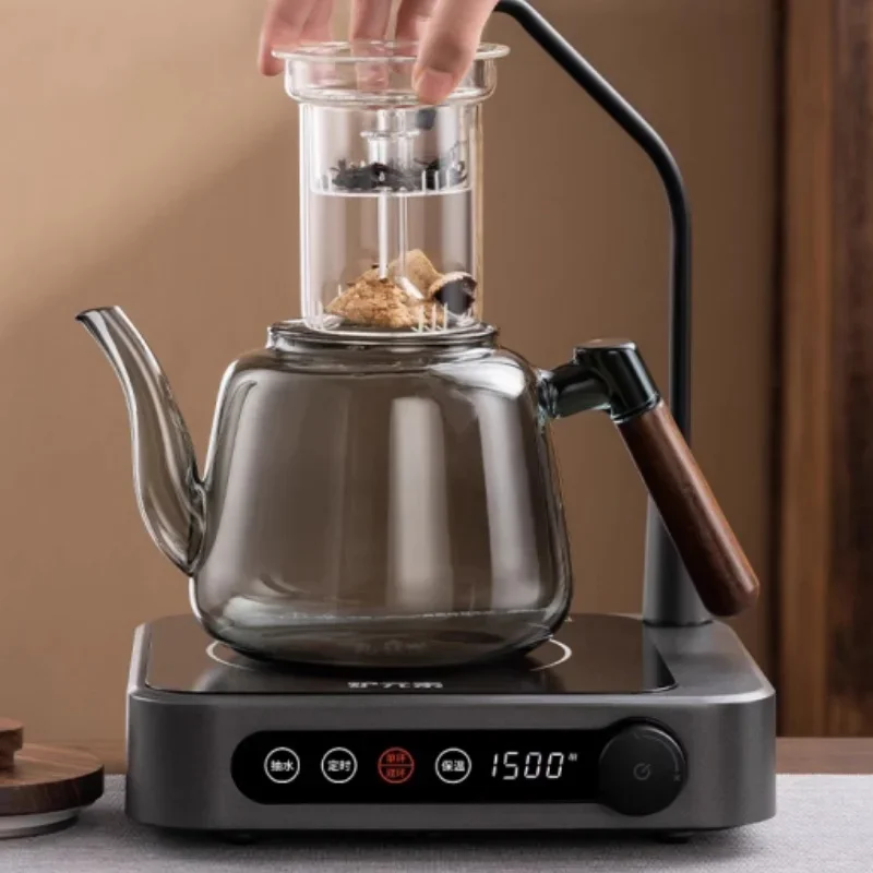 automatic-electric-ceramic-health-kettle-high-power-glass-tea-set-with-peach-wood-accents