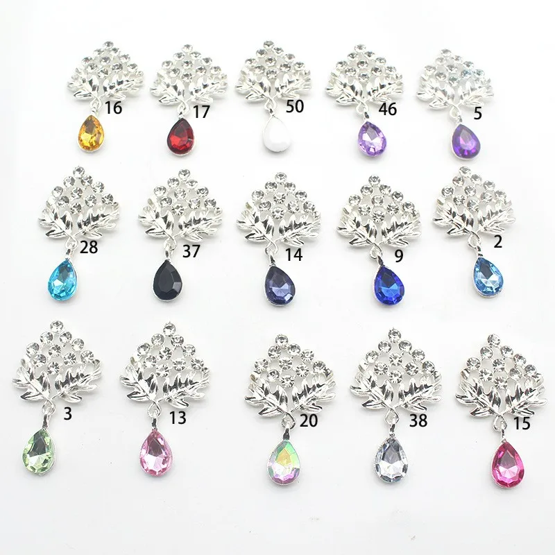 5Pcs 30 * 49MM Shiny Rhinestone Alloy Pendant Accessories Diy Wedding Dress Headwear Wine Bottle Gift Box Decoration Accessories