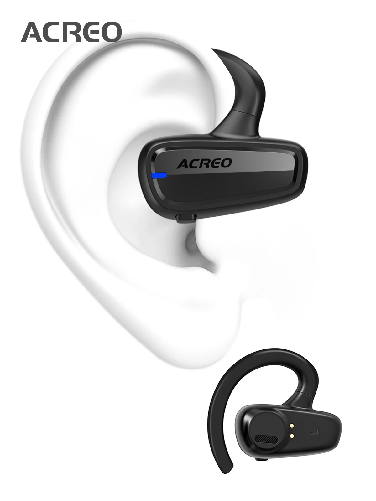 ACREO Open Ear Hook True Wireless Bluetooth Headphone, Sport Bluetooth Headset With 18 Hours Play Time IPX7 Waterproof Game