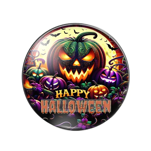 Happy Halloween pumpkin devil Art Paintings 12mm/18mm/20mm/25mm Round photo glass cabochon demo flat back Making findings