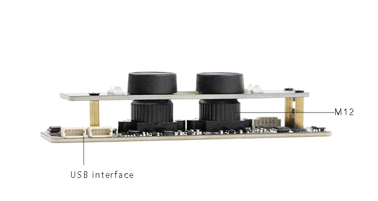 2mp HD Face Recognition Wide Dynamic M12 No distortion Dual Lens Micro Mini USB Binocular Camera module 1080P pcb Board