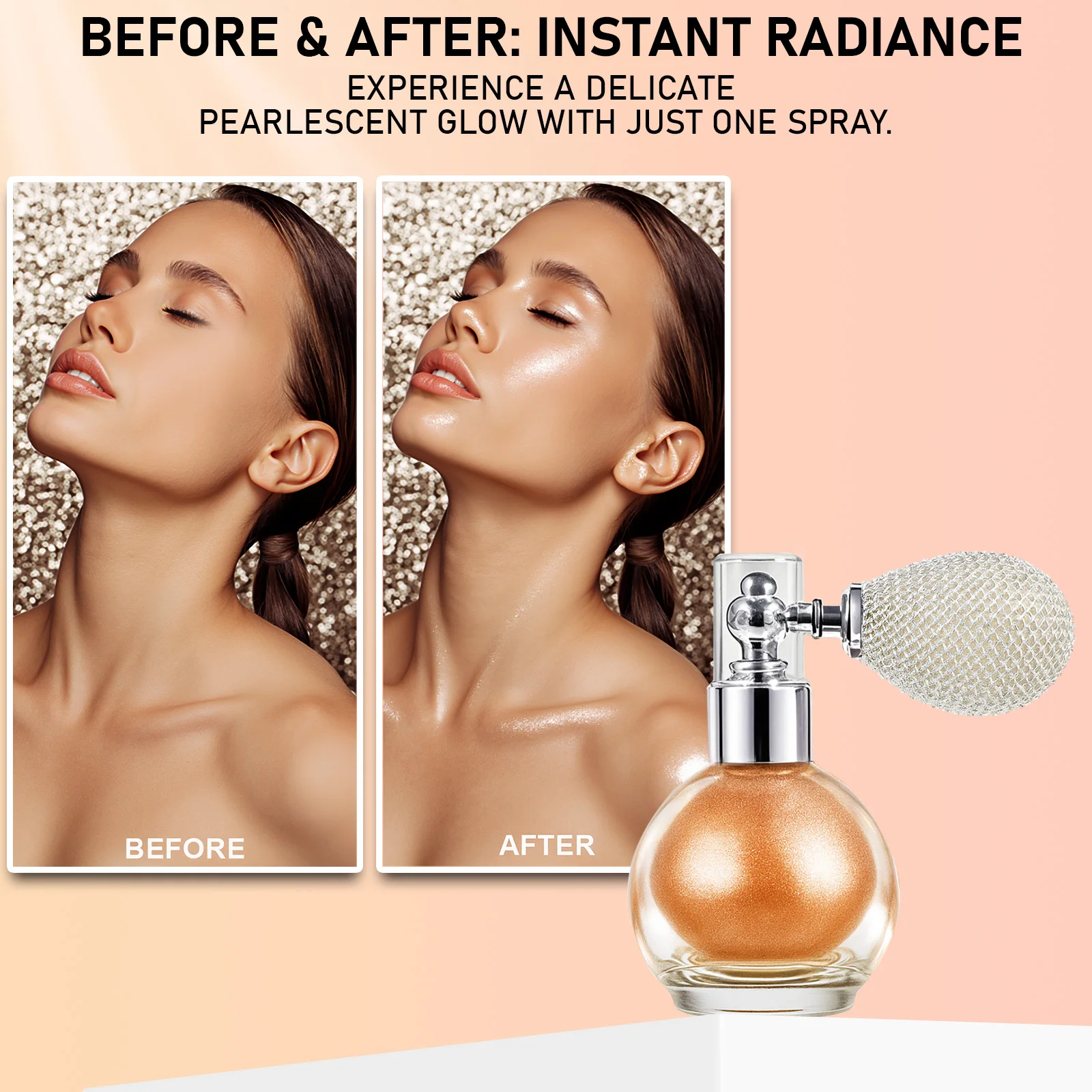 

Highlighter Spray Body Diamond High Gloss Shiny Glitter Spray Fairy Powder Make Makeup Facial Brightening Fine Shimmer Cosmetics