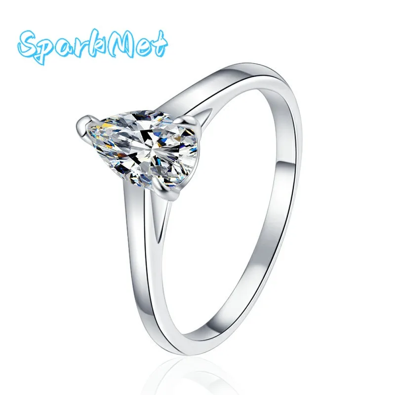 

Super Flash 1-3ct Moissanite Waterdrop Ring for Women with Certificate Tested by Diamond S925 Silver Ring Jewelry Gift