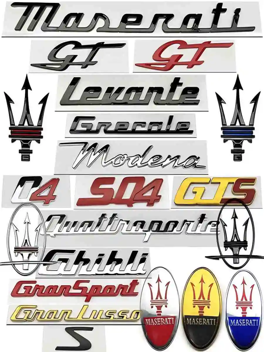 Logotipo de palabras y letras para maletero trasero de coche, pegatinas con emblema, pegatina para Maserati Modena Levante Quattroporte Ghibli, accesorios