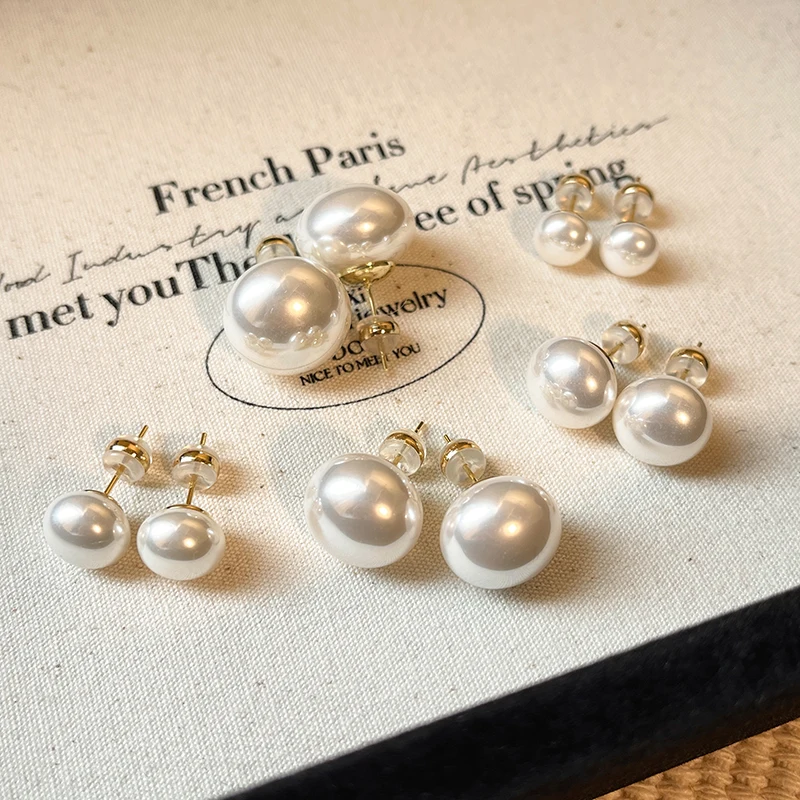 

Shijia steamed bread pearl stud earrings 2024 new popular light luxury high-end earrings femininity earpins earrings pendant