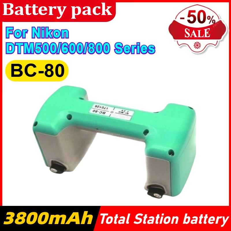 

3800mAh 7.2V BC-80 Battery for Nikon DTM-831E,DTM-851,DTM-800,DTM-531E,DTM-530,DTM-532,DTM-552,DTM-632 Total Stations Surveying