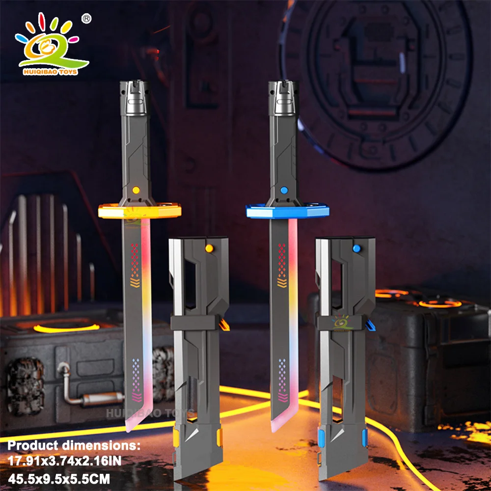 Épée multicolore brillante avec effets de fumée, du son et de la lumière-cadeau de jouet de combat de fête en plein air pour adultes et enfants