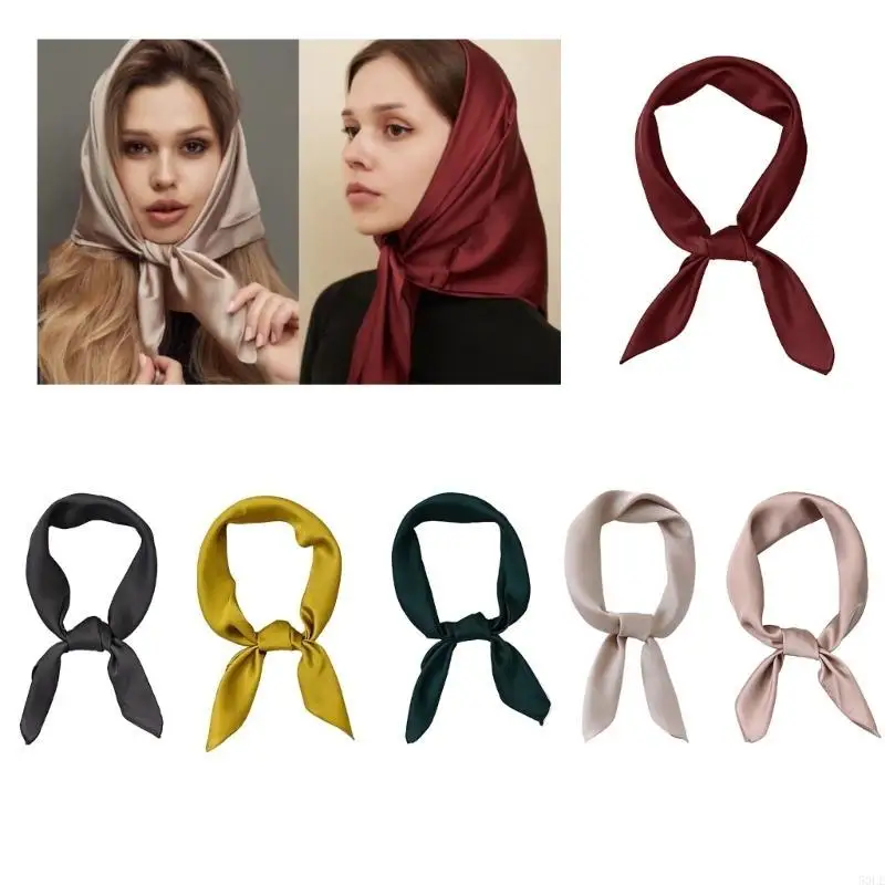 50le seda elegante cachecol para mulheres acessórios lenço macio e respirável