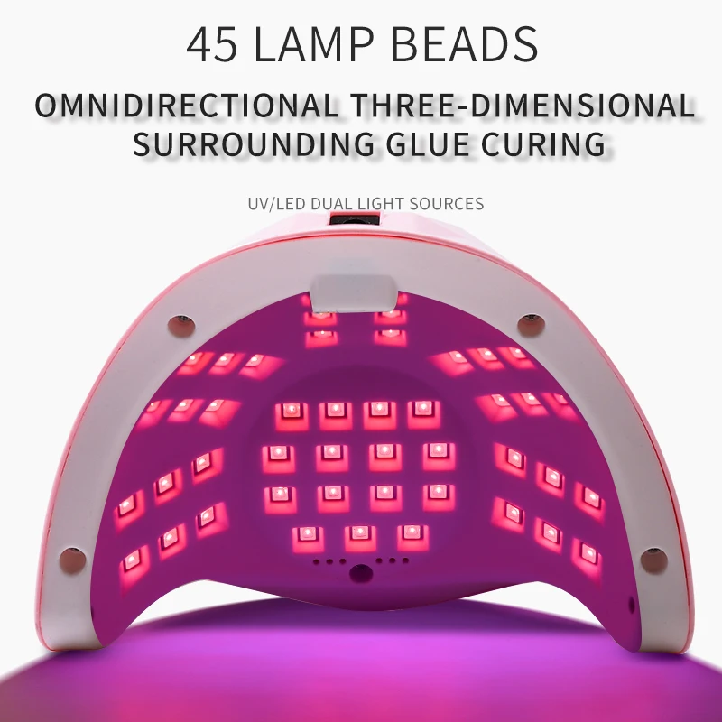 Lampa do paznokci - Czerwone światło LED zapobiegające czarnieniu, zapobieganie czarnieniu dłoni, wysokomocowa lampa UV LED do manicure, suszenia żelu.