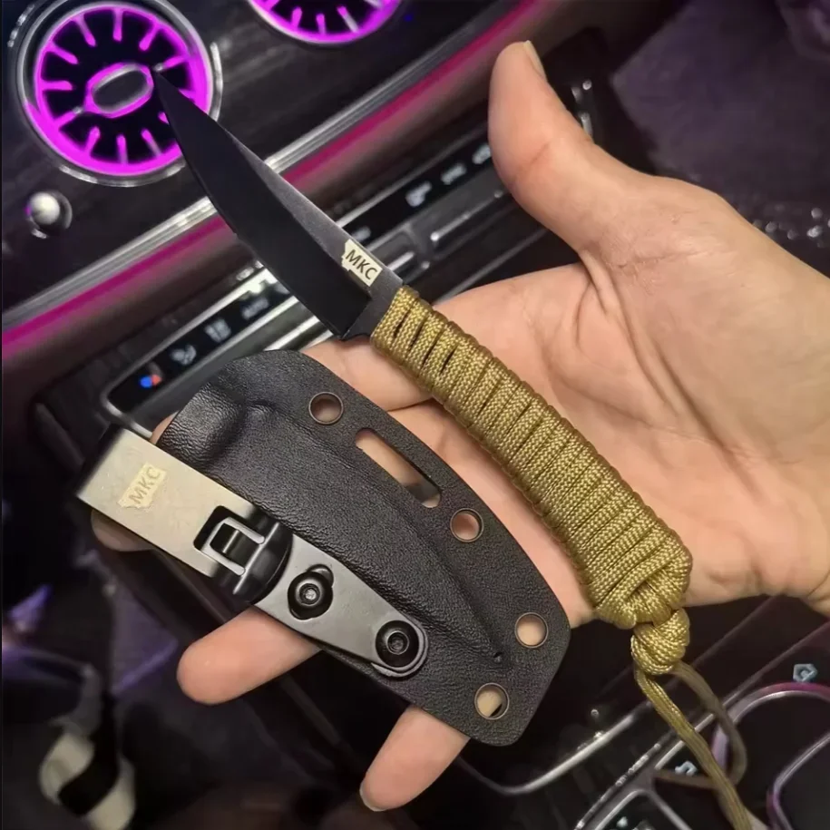 العسكرية MKC مونتانا Speedgoat المحمولة السكاكين الثابتة 440c شفرة حبل نايلون مقبض في الهواء الطلق التكتيكية التخييم الصيد EDC Multitool