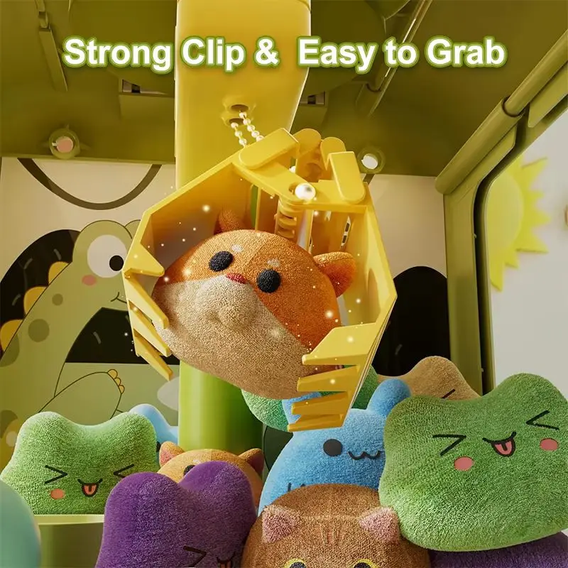 2025 Dinosaur Claw Machine Toys Electronic Arcade Game Adjustable Catch Doll Machine Music Mini Vending Birthday Gift For Kids