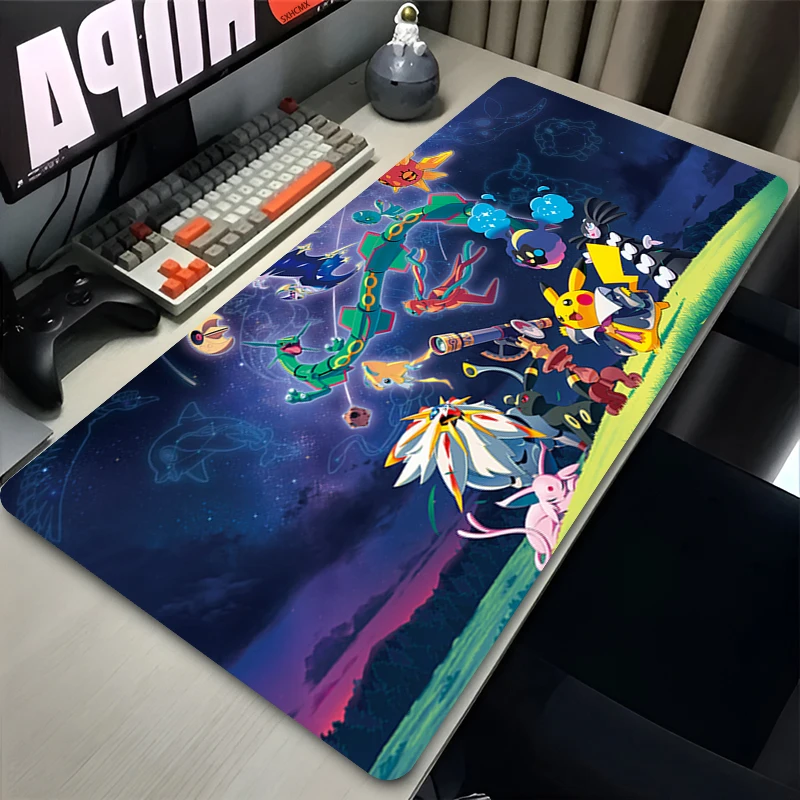 Mouse Pad Large P-pokemon PC Gaming Accessories Rubber Mousepad Desk Mat Locking Edge Gamer Carpet P-pikachu Mouse Pads