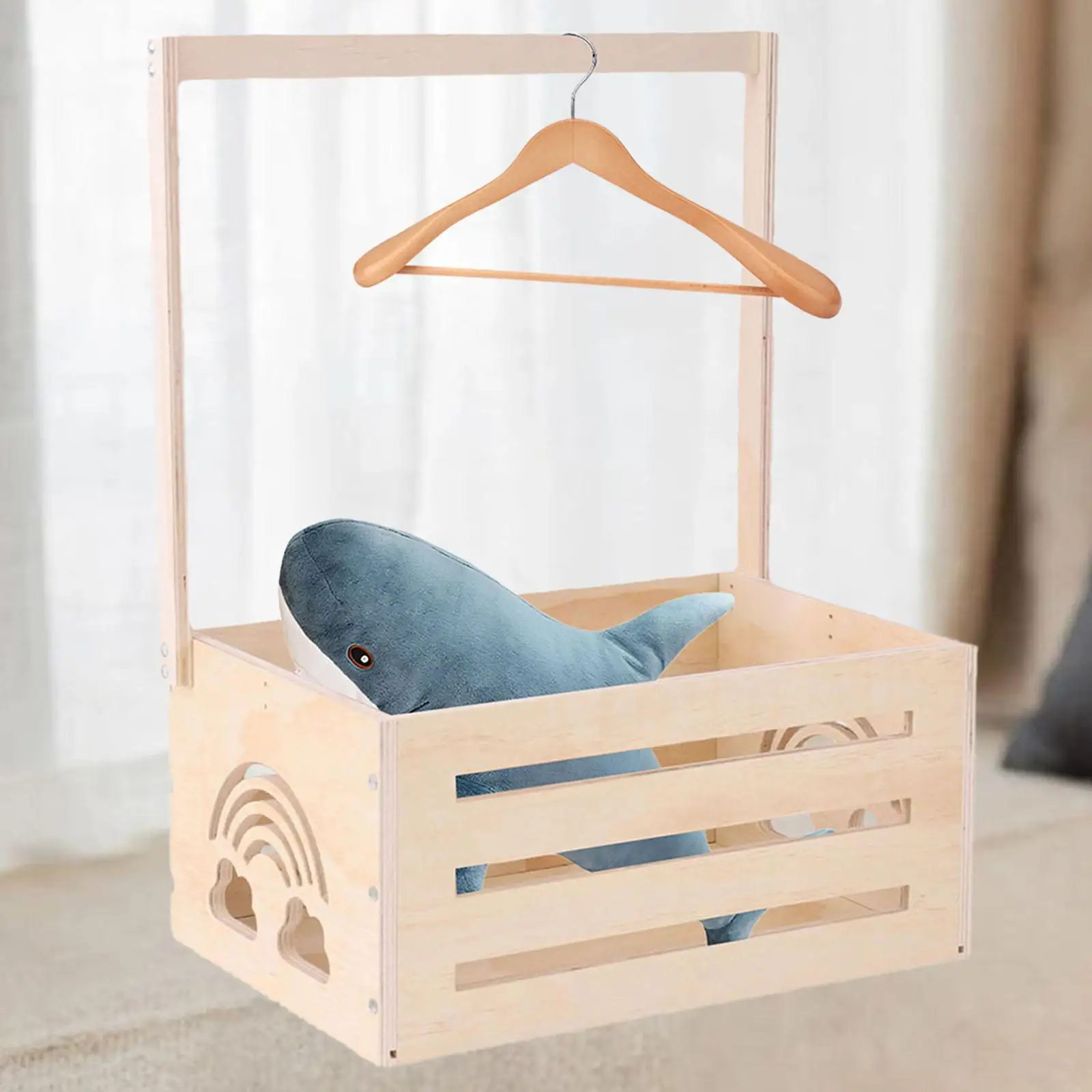 

Wood Baby Shower Crate Closet Storage Box DIY Gifts Basket Baby Basket with Handle for Pregnancy Newborn Baby Shower New Parent