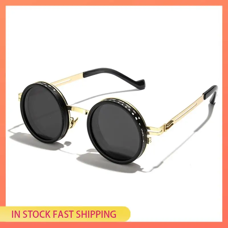 

AA05 круглые поляризационные солнцезащитные очки в стиле панк ND2-400, 9-уровневые регулируемые очки с затемнением для рыбалки, очки для вождения, ND фильтр, золото