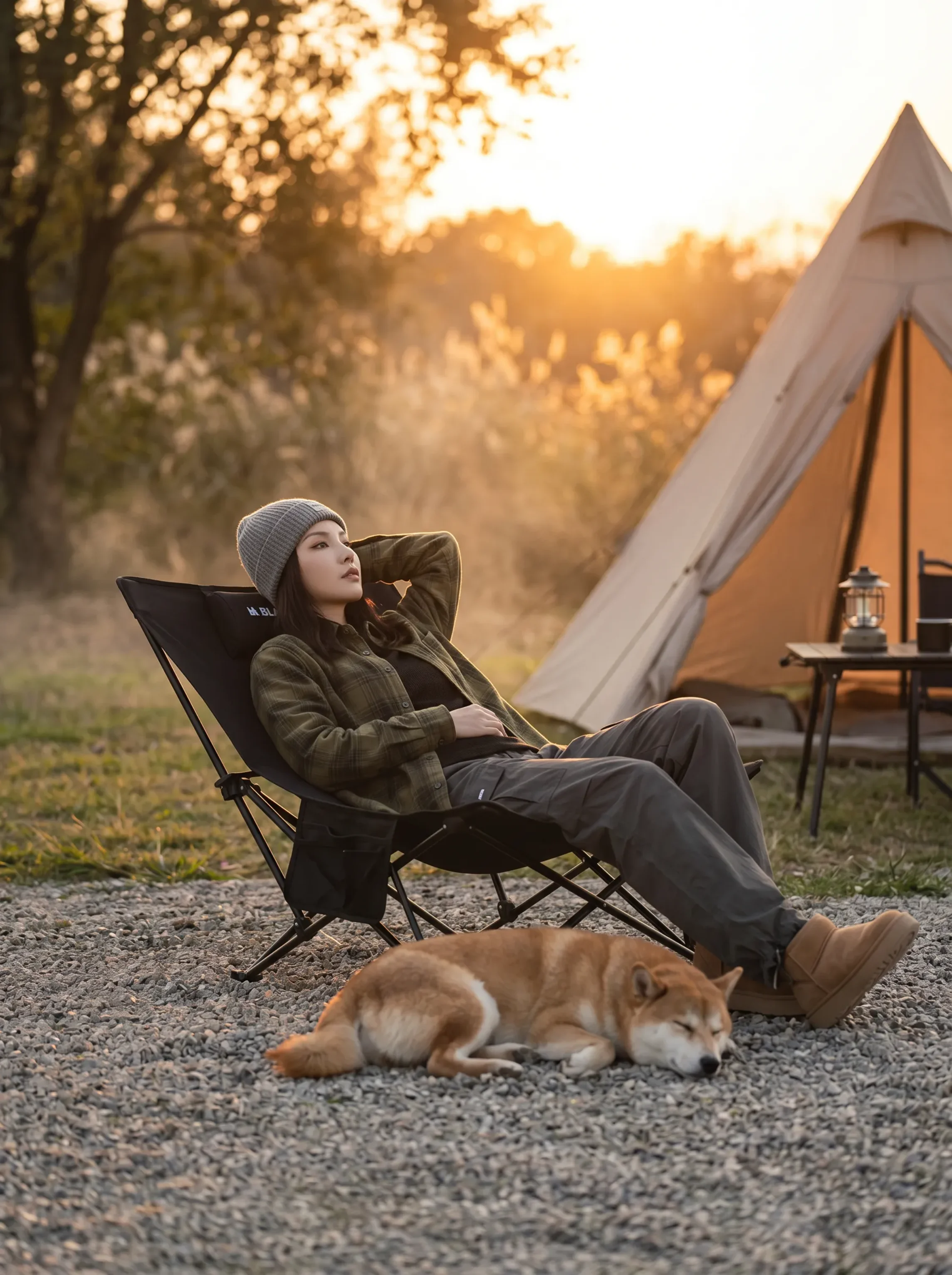 Blackdog Campingstuhl mit Kissen, Liegestuhl für Büro, Nickerchen, Zuhause, Outdoor, Klappbarer Stuhl für Strand, Angeln, Reisen – Detail 9