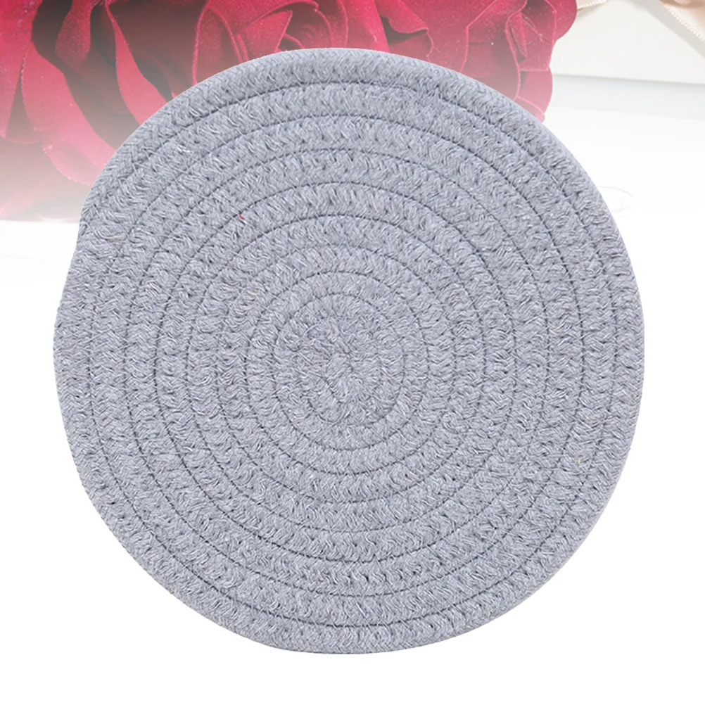 

1pc Cotton Linen Insulation Mat Round Non-Slip Tableware Protector Handmade Coaster For Cups Mugs Glasses Decorative Placemat