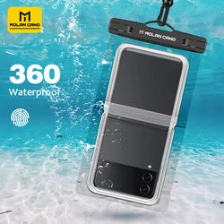 MOLANCANO Waterproof Phone Pouch IPX8 Waterproof Cell Phone Case Dry Bag with Lanyard for Samsung Galaxy Z flip 7 5 6 for Beach