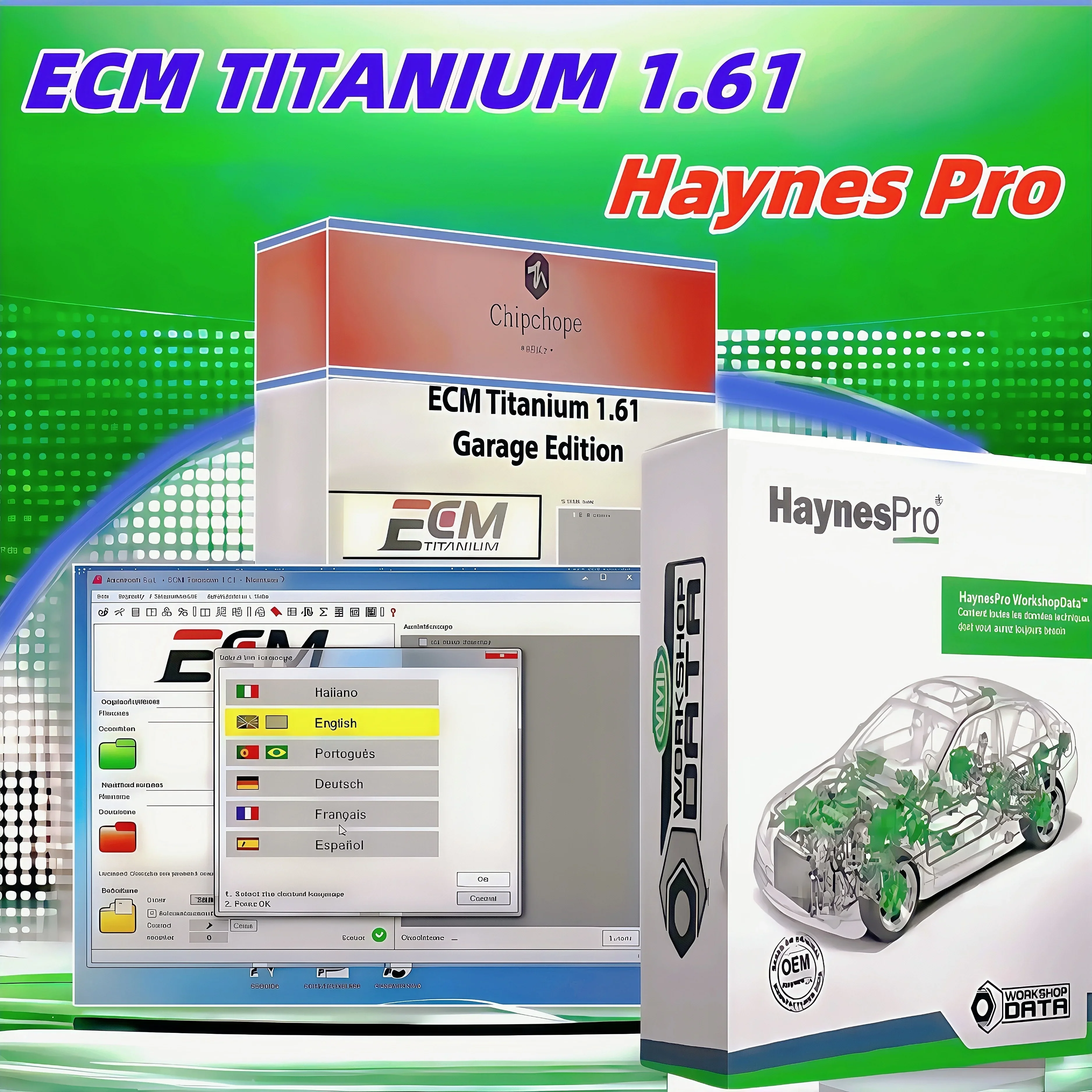 2026 ECM Titanium 1.61 ECU Programming Tool | 26,000+ Haynes Pro (Atris-Technik)  Windows 10 Compatible | CD Download win 7/8/10