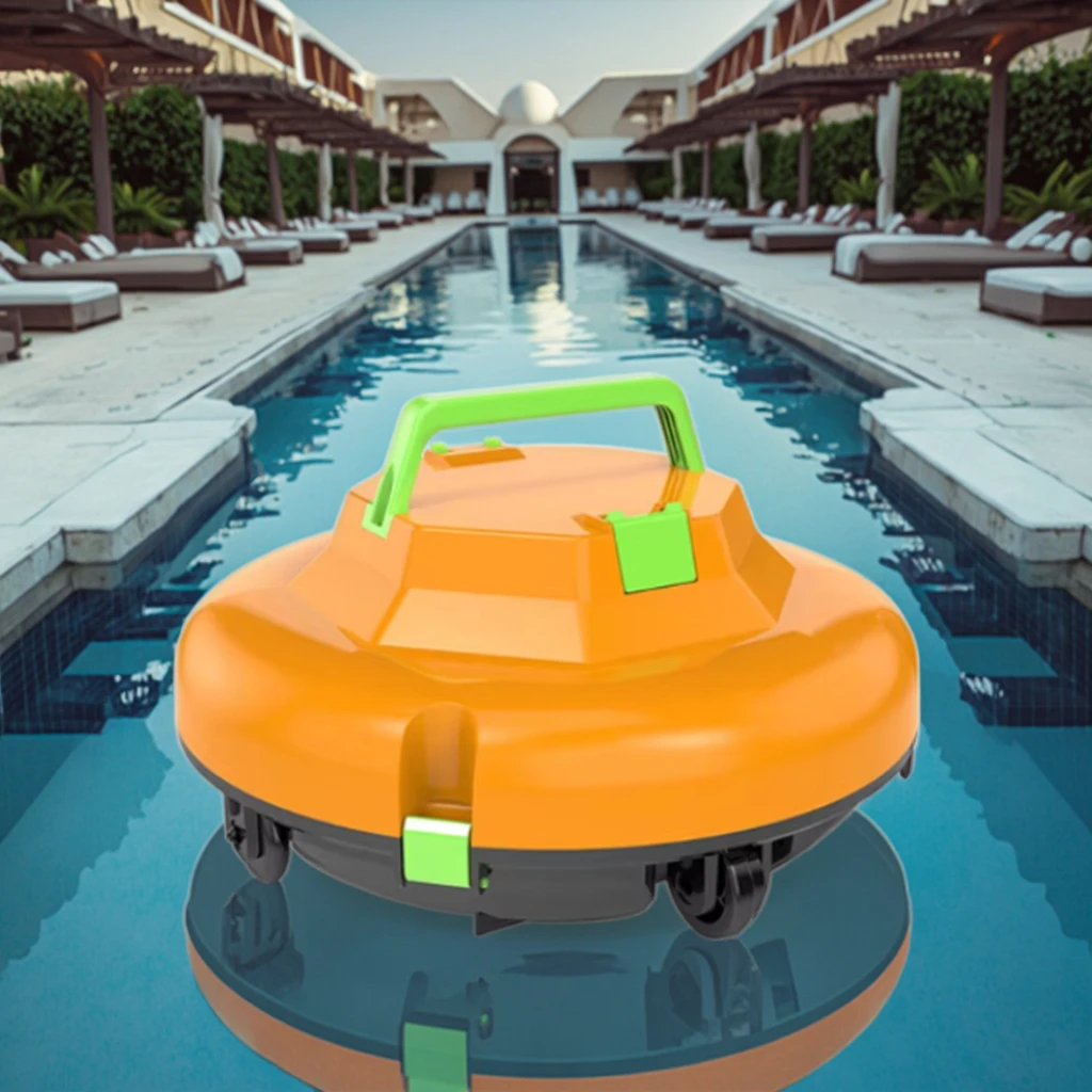 Solar Rechargeable Cordless Robotic Vacuum Swimming Pool Surface Cleaner Tablet Suction Feature Pool Cleaning Tools Accessories