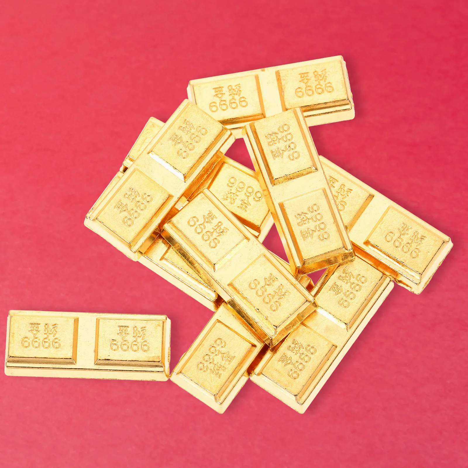 

8 pcs Artificial Gold Bars Zinc Alloy Simulation Decorative Props Festival Party Photography Fake Golden Bar Playthings Gold Bar
