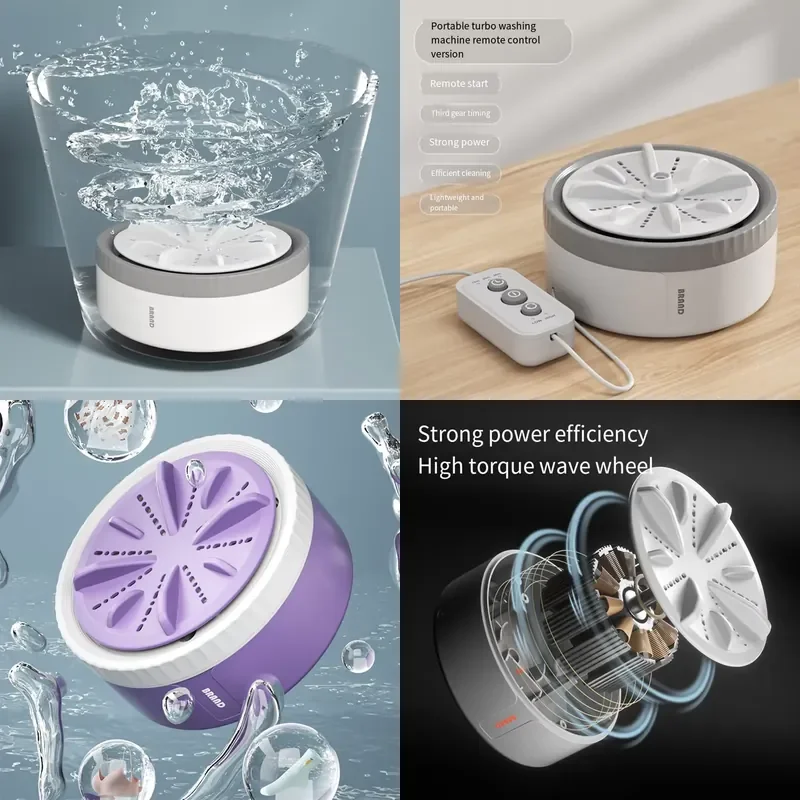 Three Gears Timing Mini Portable Washing Machine USB Rotating Turbine Washing Machine Underwear Socks Washing Machine For