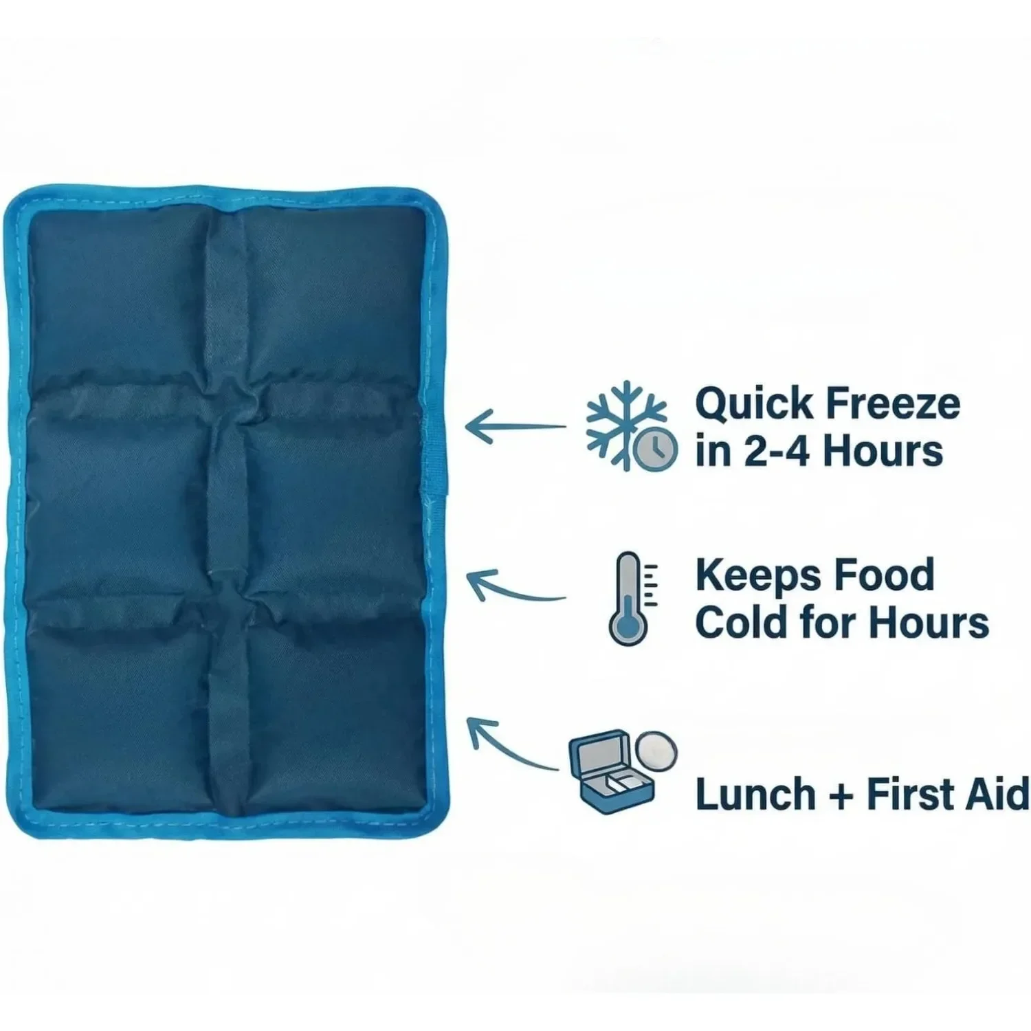 Lunchbox-Kühlpacks, langanhaltende Kältegelbeutel, wiederverwendbare, gefrierbare Eisgelpacks für Reisen, Wandern, Strand, Camping, Sport – Detail 7