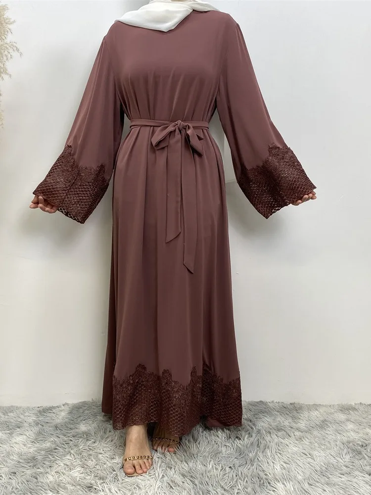 

Autumn Winter Middle East Clothes Fashion Loose High Neck Muslim Maxi Dress Robe Longue Mabche Dubai Gown For Women