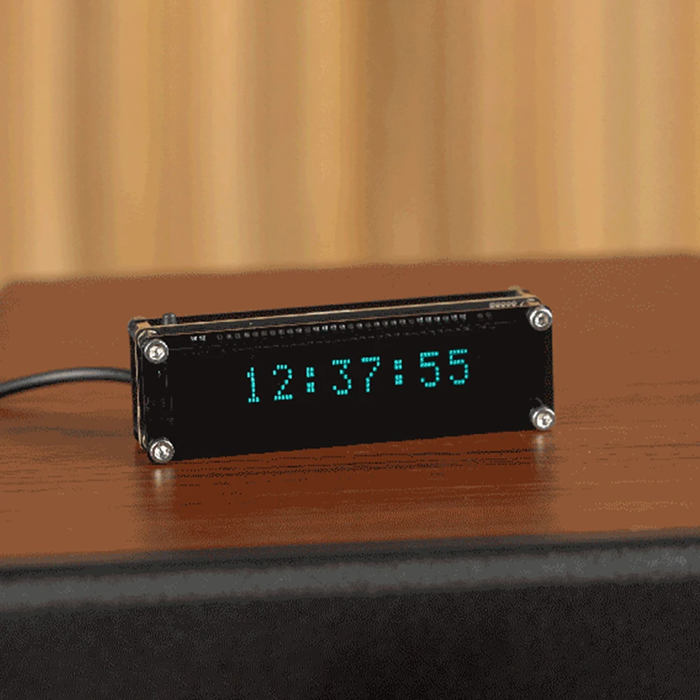 VFD Clock Vacuum Fluorescent Display Screen Clock Creative Page Turning Real-time Display WIFI Timing Automatic Calibration