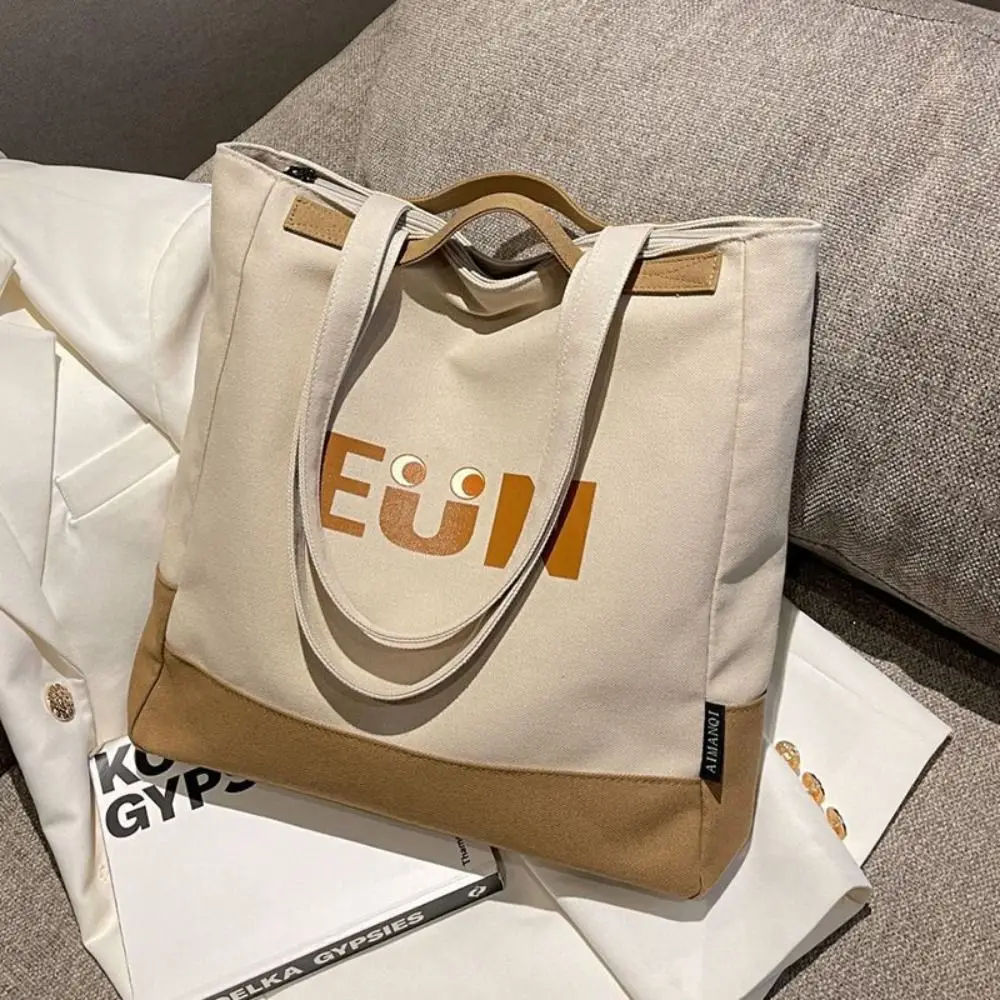 

New Trendy Large-capacity Canvas Tote Bag Cross-body Casual Messenger Bag Korean Version Versatile Shoulder Bag School