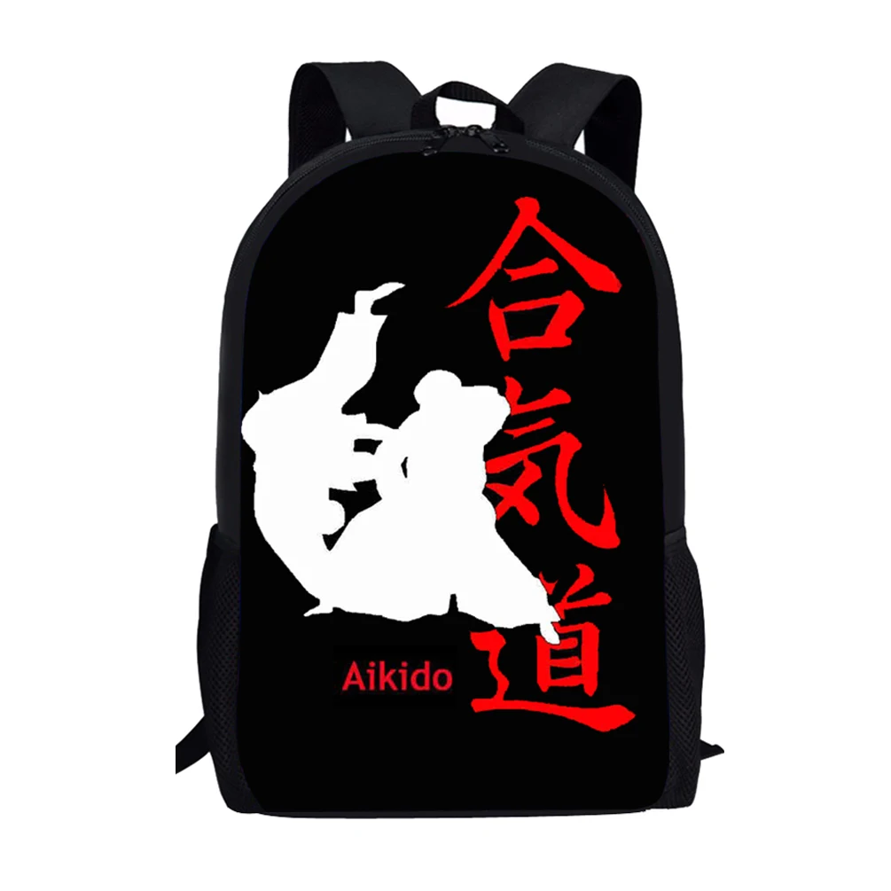 Cooler Kampfkunst-Schulrucksack mit JUDO KARATE-Druck für Teenager, Jungen und Mädchen, 3D-Taekwondo-Schulrucksäcke für Kinder, Studenten-Büchertasche