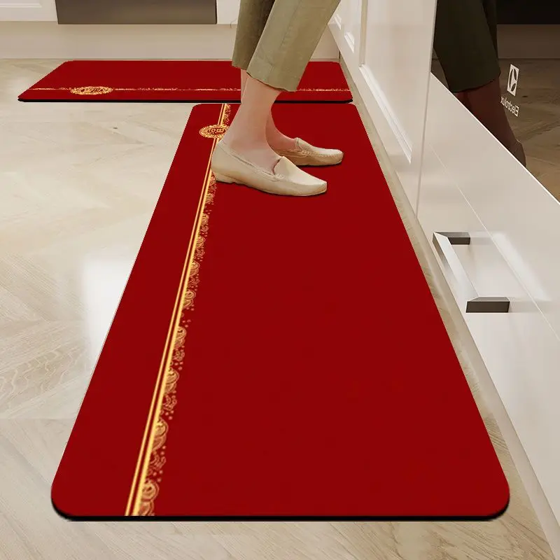 

Кухонный впитывающий коврик для масла, новый, удлиненный, износостойкий, грязеотталкивающий, для дома, красный, не требующий стирки, легко протираемый.