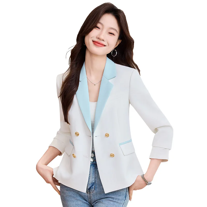 2025Nieuwe stijlvolle mode-pak Casual dames professionele blazer met lange mouwen, formele jas Workwear8508