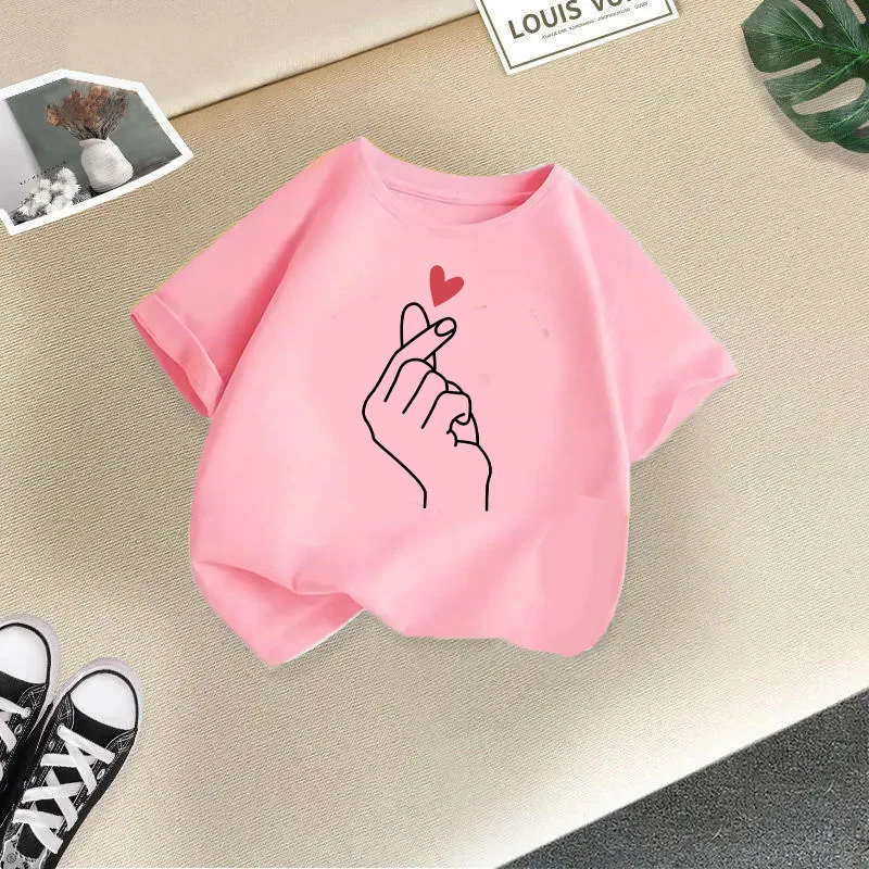 New summer style girls' T-shirts with short sleeves – perfect for children of medium to large size, versatile for various occasi