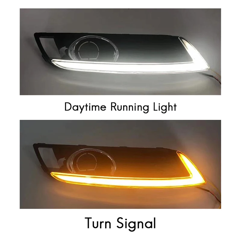 For Hyundai Venue 2019-2020 Pair Front LED DRL Daytime Running Light Fog Light With Turn Signal Lamp