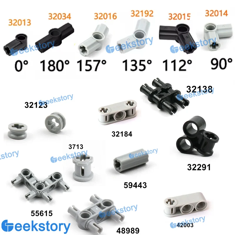 

10PCS Technology Building Blocks Parts Axle Pin Connector 14720 32034 48989 42003 MOC Assembly Bricks Toys Modified Accessories