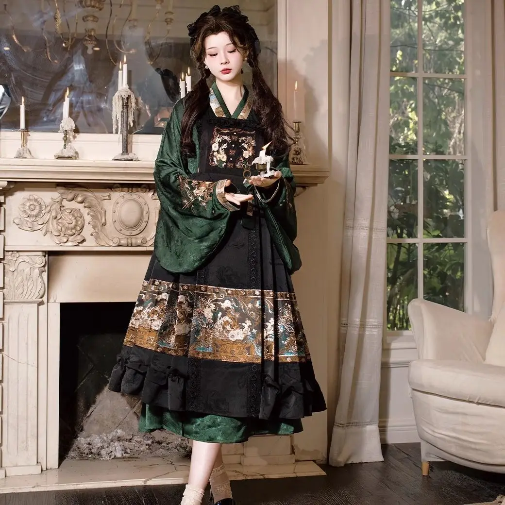 

Retro embroidery improved Han elements everyday hanfu New Chinese women Hanfu gorgeous elegant cosplay Halloween party costume