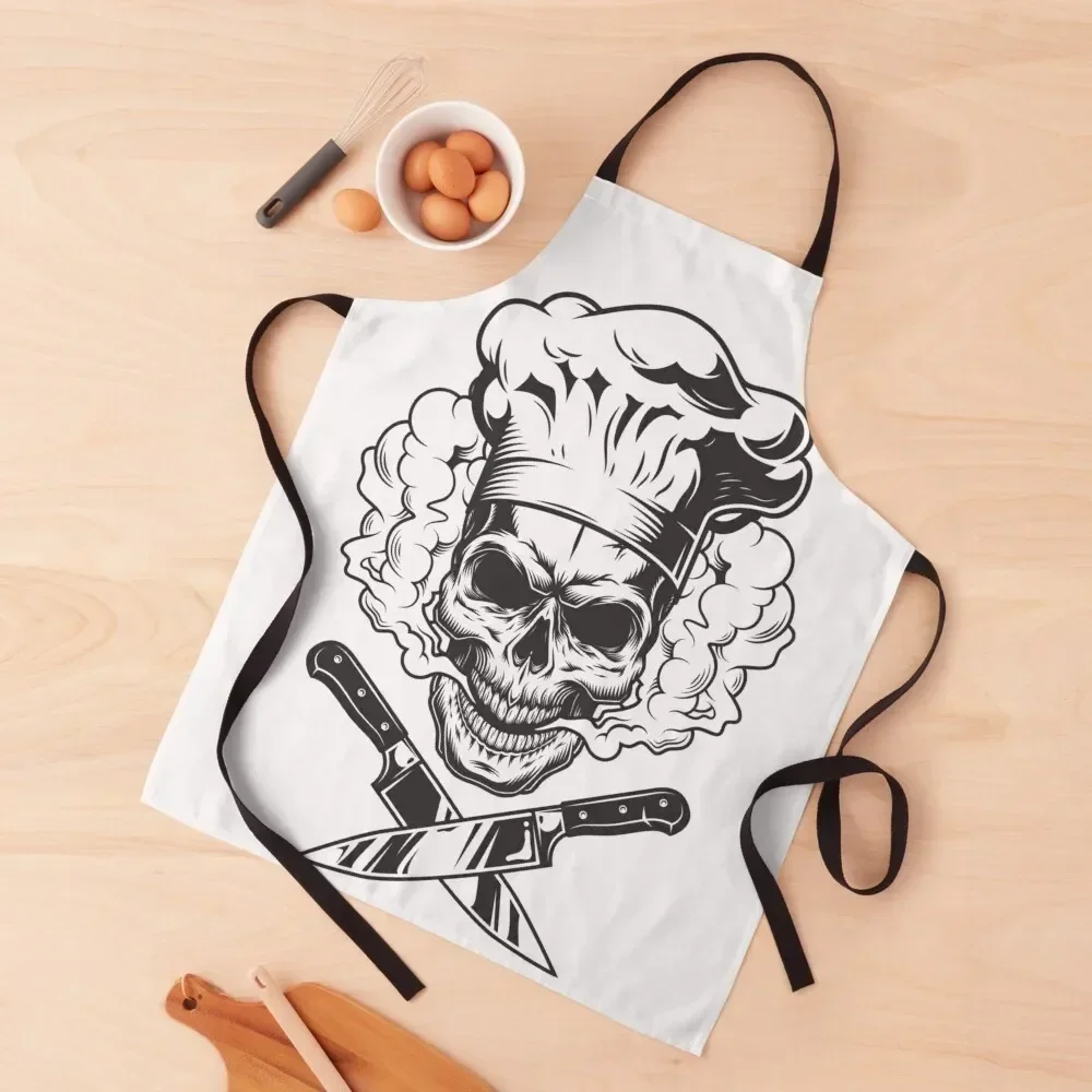 

skull chef Apron Women's Dresses Funny Kitchen For Men Apron