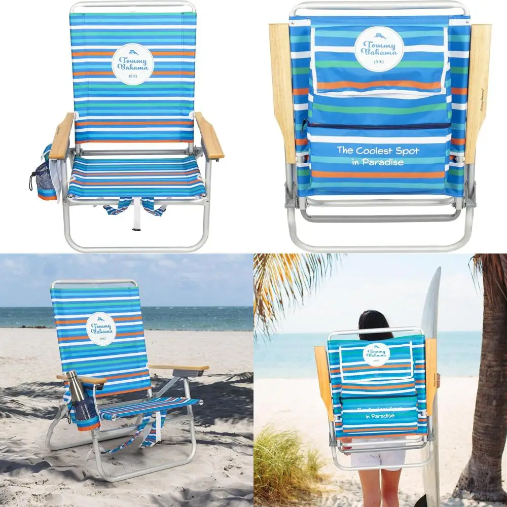 

Portable Folding Beach Chair with 4-Position Seat Height Adjustment for Comfortable Seating