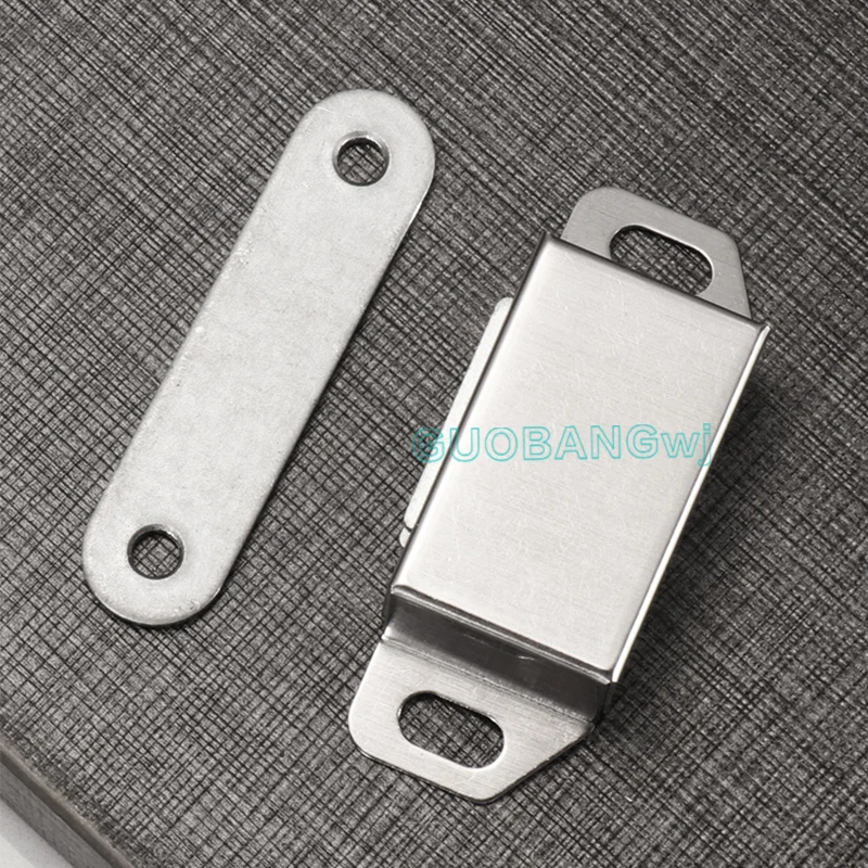 Stainless Steel Magnetic Cabinet Latch, 10KG Heavy Duty Touch Catch, No Drill Closet Door Latch for Wardrobe 1PCS