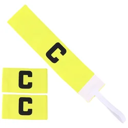 3 Pcs Football Training Supplies Captain C-label Armband Yellow Adjustable Soccer Supply Major Rugby Bands for Nylon Practical