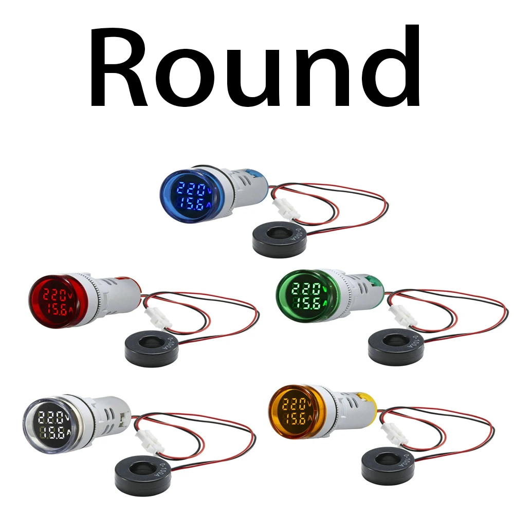 AC 50-500V 0-100A 사각형 LED 디지털 전압계 전류계 110V 220V 전압 전류 측정기 전압계 자동차 볼트 앰프 테스터 감지기