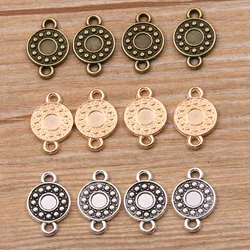 30PCS 11*17mm Wholesale 3 Color Circular Connector Round Pendant Metal Alloy DIY Necklace Bracelet Earrings Marking