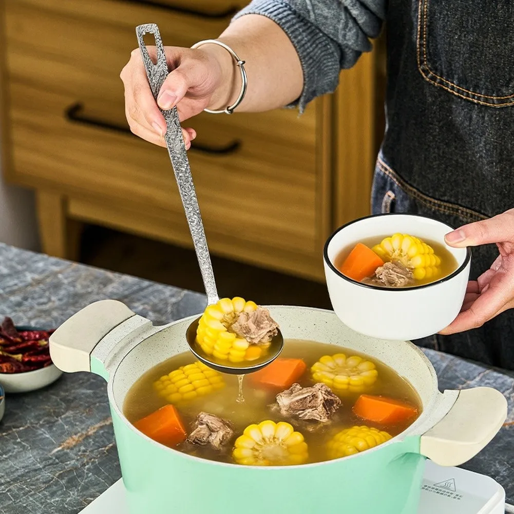 2Pcs Pure Titanium Soup Ladle Slotted Skimmer Spoon For Ultralight Food Safe Cooking Utensil For Home Kitchen Camping