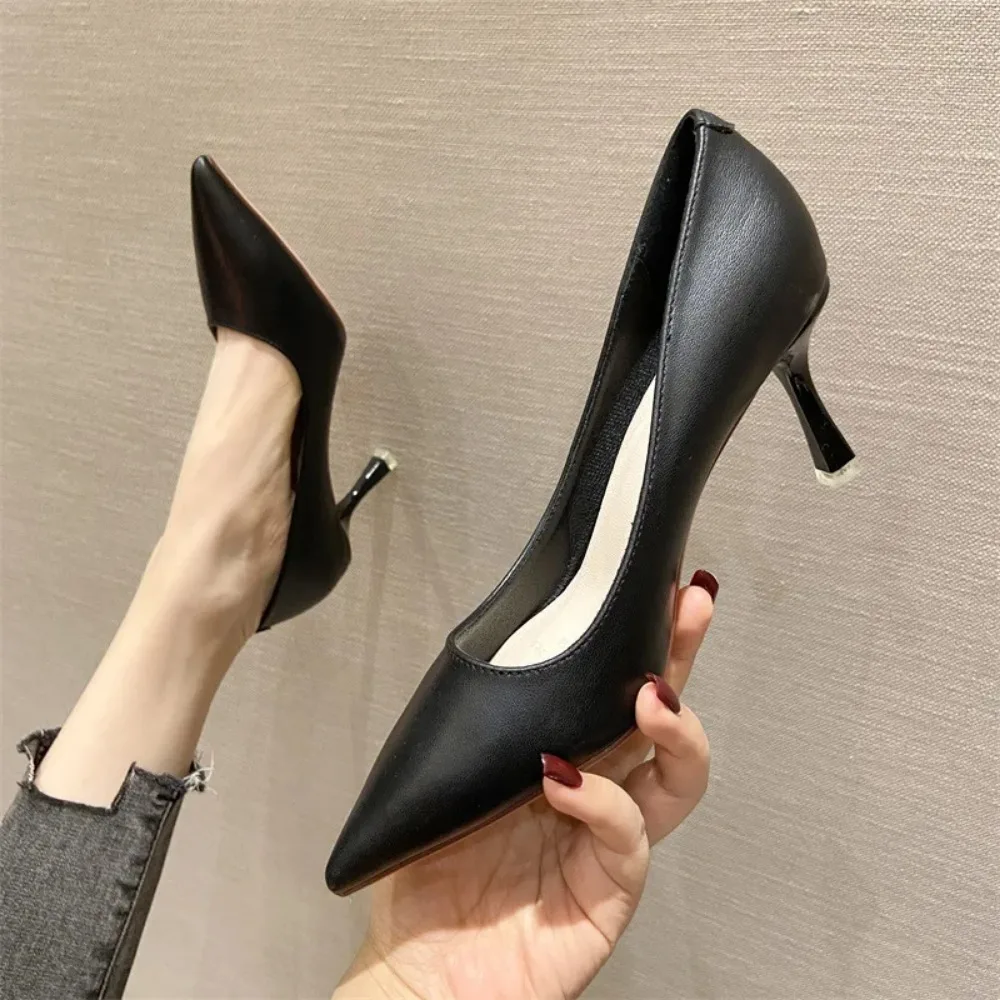 Slim Heeled Pointed High Heels Women\'s Spring Autumn Simple Commuting High Heels Female Pumps Women Shoes Small Heel Zapatos