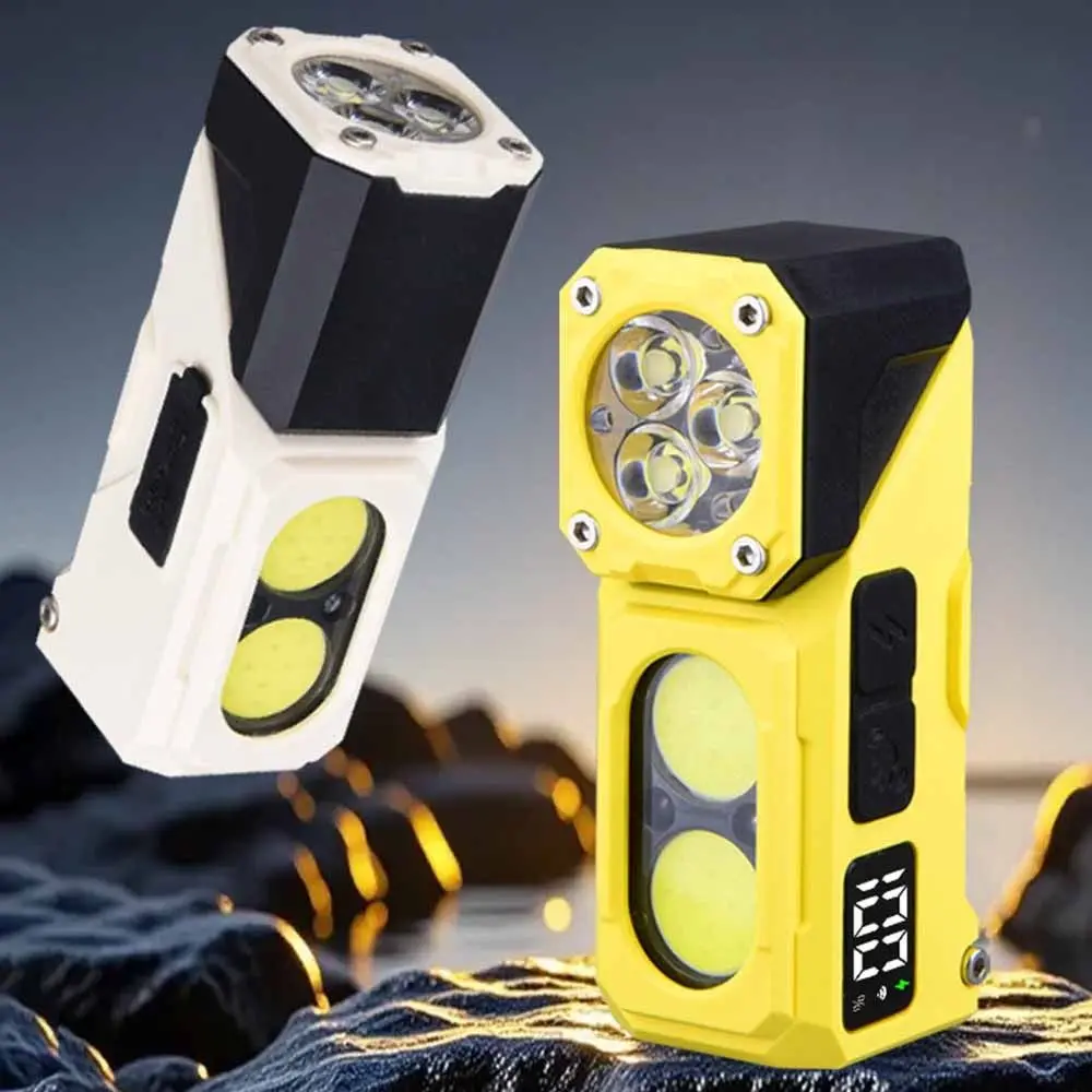Portable Multi-Functional Corner Lamp One-Lamp Level Display Helmet Clip Light USB Charging Three Colors Available