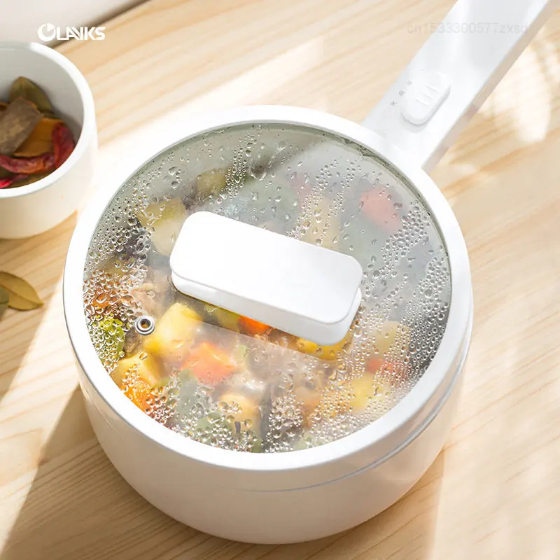 Olayks 700W fornello elettrico per uso domestico multifunzione 1.5L pentola elettrica antiaderente a vapore bollito fornello lento elettrodomestici da cucina