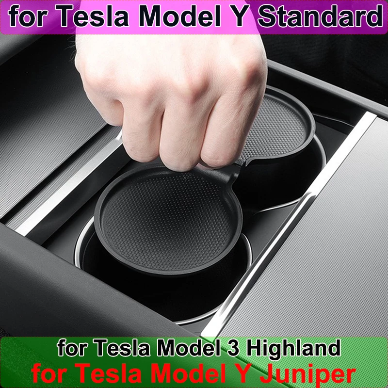 Für Tesla Model Y L Standard Juniper 2026 Mittelkonsole Getränkehalter-Schutzpolster Model 3 Highland 2025 Getränkehalter-Antirutschmatte
